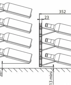 VISIORACK Support mural chromé pour 12 bouteilles de 75cl - Bouteilles inclinées -VISIORACK - magasin 2315 15138 800 600