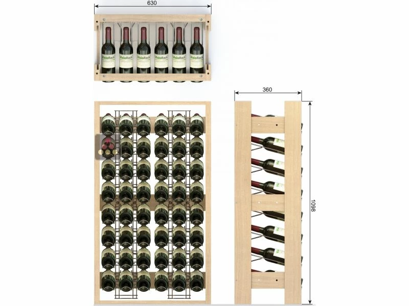 VISIORACK Meuble de rangement en bois de 48 bouteilles 7 VISIORACK Meuble de rangement en bois de 48 bouteilles – Image 5