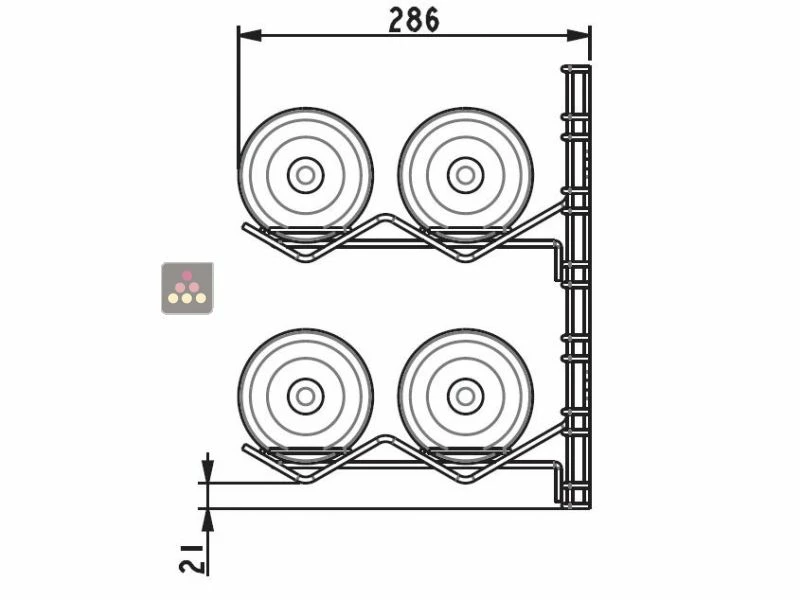 VISIORACK Support mural de 4 bouteilles de taille Magnum - Bouteilles horizontales 4 VISIORACK Support mural de 4 bouteilles de taille Magnum - Bouteilles horizontales – Image 2