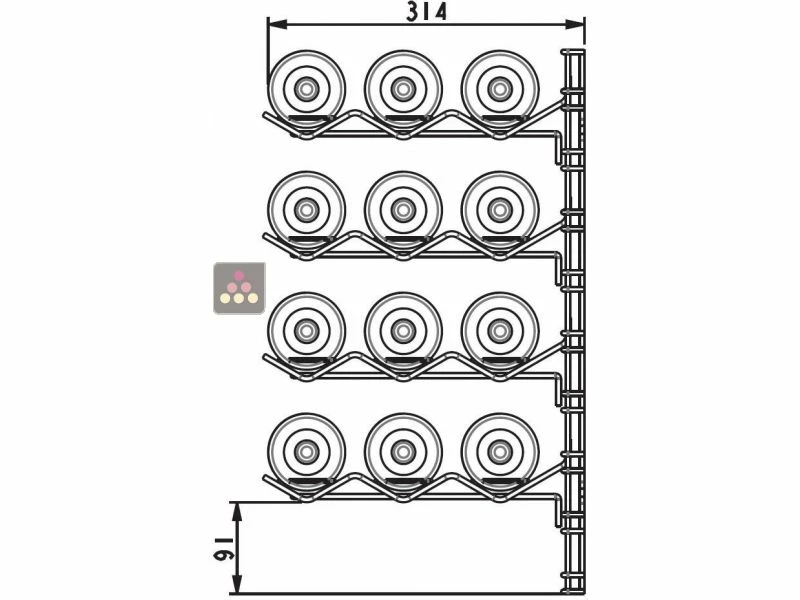 VISIORACK Support mural chromé pour 36 bouteilles de 75cl - Bouteilles horizontales 4 VISIORACK Support mural chromé pour 36 bouteilles de 75cl - Bouteilles horizontales – Image 2