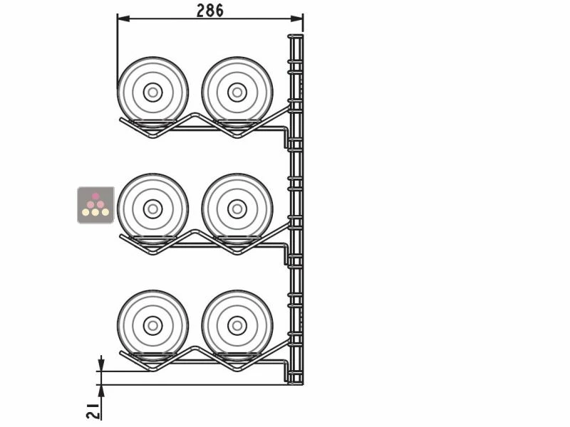 VISIORACK Support mural de 12 bouteilles de taille Magnum - Bouteilles horizontales 5 VISIORACK Support mural de 12 bouteilles de taille Magnum - Bouteilles horizontales – Image 3