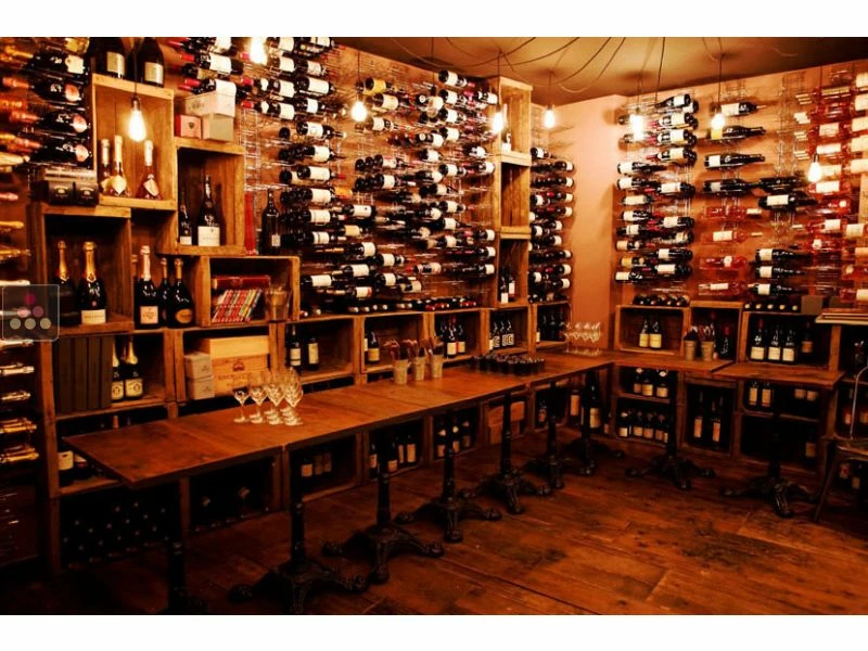 VISIORACK Mur de 7 Supports mural chromés de 336 bouteilles de 75cl en position inclinée et horizontale 4 VISIORACK Mur de 7 Supports mural chromés de 336 bouteilles de 75cl en position inclinée et horizontale – Image 2