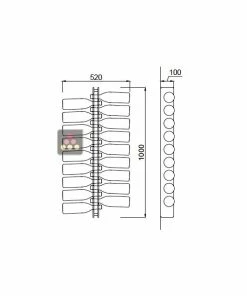 SOBRIO Porte-Bouteilles mural en plexiglas pour 18 bouteilles (LED optionnel)