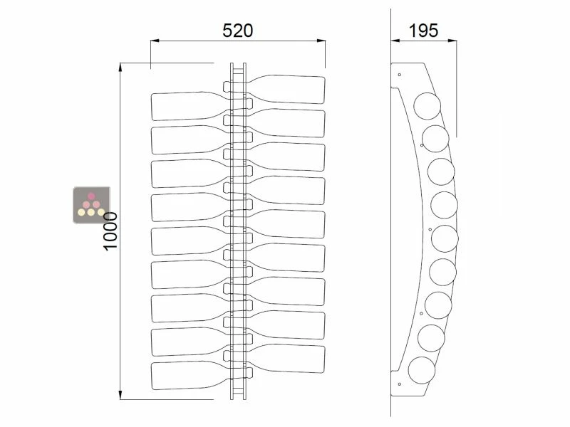 SOBRIO Support mural en plexiglas transparent pour 18 bouteilles 3 SOBRIO Support mural en plexiglas transparent pour 18 bouteilles