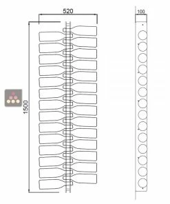 SOBRIO Support mural en plexiglas transparent pour 28 bouteilles (illumination LED optionnelle)