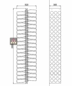 SOBRIO Support mural en plexiglas transparent pour 114 bouteilles (illumination LED optionnelle)