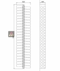 SOBRIO Support mural en plexiglas transparent pour 92 bouteilles (illumination LED optionnelle)