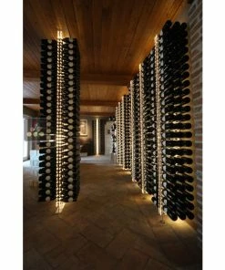 SOBRIO Support mural en plexiglas transparent pour 138 bouteilles (illumination LED optionnelle)