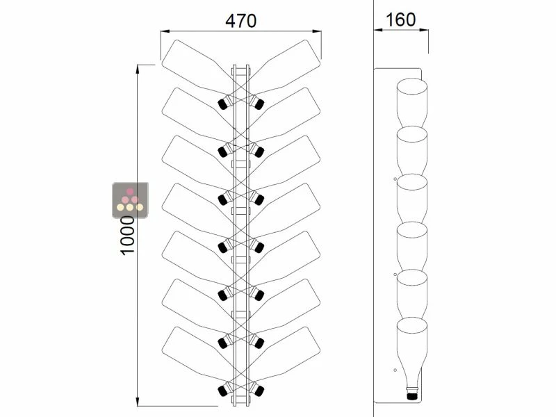 SOBRIO Porte-Bouteilles mural en plexiglas pour 14 bouteilles de champagne (illumination LED optionnelle) 3 SOBRIO Porte-Bouteilles mural en plexiglas pour 14 bouteilles de champagne (illumination LED optionnelle)