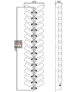 SOBRIO Porte-Bouteilles mural en plexiglas pour 28 bouteilles de champagne (illumination LED optionnelle)