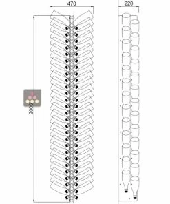 SOBRIO Porte-Bouteilles mural en plexiglas pour 54 bouteilles de champagne avec option LED