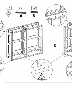 VISIORACK Kit d'assemblage pour 2 meubles Visiobois/Visiobox