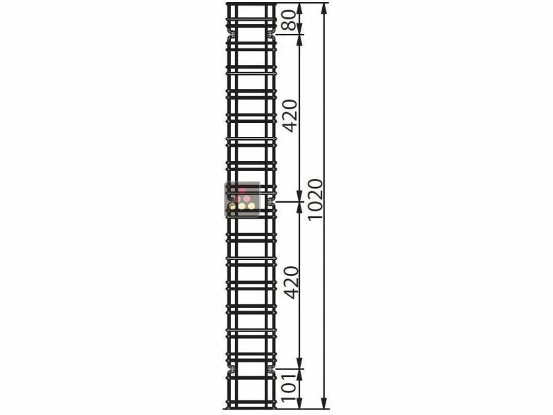 VISIORACK Support mural noir mat pour 24 bouteilles de 75cl - Mixte bouteilles horizontales/inclinées 3 VISIORACK Support mural noir mat pour 24 bouteilles de 75cl - Mixte bouteilles horizontales/inclinées