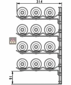 VISIORACK Support mural noir mat pour 24 bouteilles de 75cl - Mixte bouteilles horizontales/inclinées 9 VISIORACK Support mural noir mat pour 24 bouteilles de 75cl - Mixte bouteilles horizontales/inclinées -VISIORACK - magasin 361752 40508 800 600
