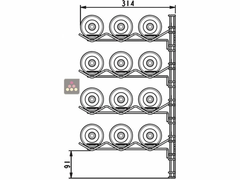 VISIORACK Support mural noir mat pour 24 bouteilles de 75cl - Mixte bouteilles horizontales/inclinées 5 VISIORACK Support mural noir mat pour 24 bouteilles de 75cl - Mixte bouteilles horizontales/inclinées – Image 3