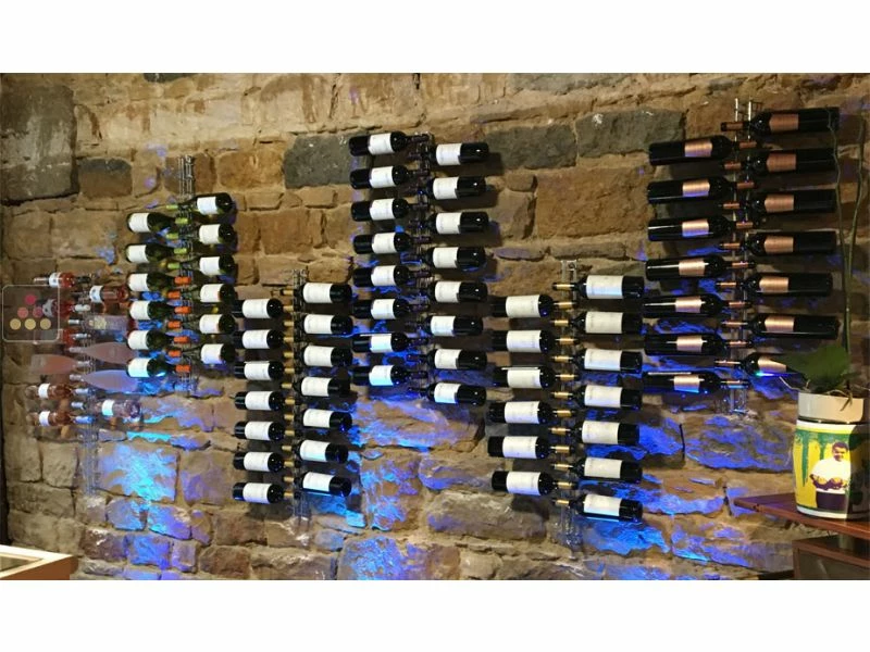 VISIORACK Lot de 10 supports muraux chromés de 8 bouteilles de 75cl 5 VISIORACK Lot de 10 supports muraux chromés de 8 bouteilles de 75cl – Image 3