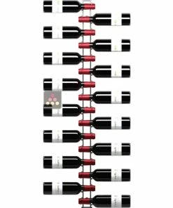 VISIORACK Lot de 10 supports muraux chromés de 16 bouteilles de 75cl
