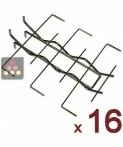 VISIORACK Lot de 16 paniers chromés de 3 bouteilles 75cl - Position horizontale