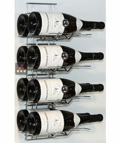 VISIORACK Support mural noir pour 8 bouteilles de 75cl - Bouteilles horizontales -VISIORACK - magasin 4992 21404 800 600