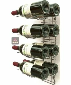 VISIORACK Support mural noir pour 8 bouteilles de 75cl - Bouteilles horizontales -VISIORACK - magasin 4992 21405 800 600
