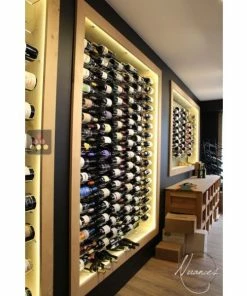 VISIORACK Support mural noir pour 16 bouteilles de 75cl - Bouteilles horizontales -VISIORACK - magasin 4993 21424 800 600