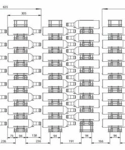 VISIORACK Support mural noir pour 16 bouteilles de 75cl - Bouteilles horizontales -VISIORACK - magasin 4993 21426 800 600