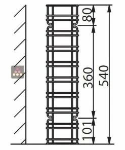 VISIORACK Support mural noir pour 12 bouteilles de 75cl - Bouteilles horizontales