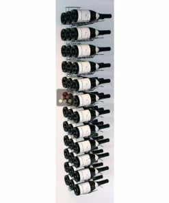 VISIORACK Support mural noir pour 36 bouteilles de 75cl - Bouteilles horizontales
