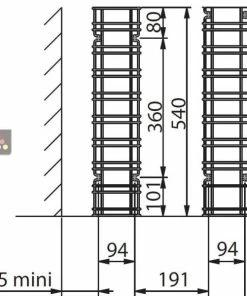 VISIORACK Support mural noir pour 12 bouteilles de 75cl - Bouteilles inclinées
