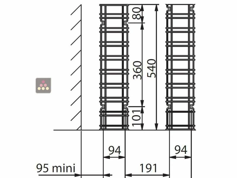 VISIORACK Support mural noir pour 12 bouteilles de 75cl - Bouteilles inclinées 3 VISIORACK Support mural noir pour 12 bouteilles de 75cl - Bouteilles inclinées