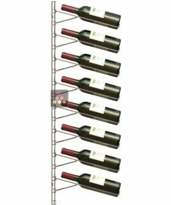 VISIORACK Support mural noir pour 24 bouteilles de 75cl - Bouteilles inclinées