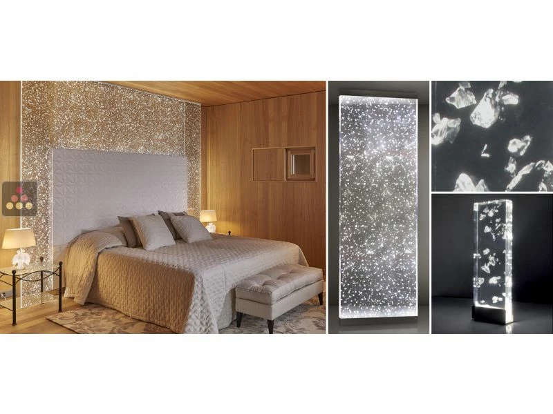 Ma Cave à Vin Panneau décoratif en verre de synthèse rétro-éclairé avec inscription personnalisée - Effet Mur Infini - Inclusions Bris de Verre 5 Ma Cave à Vin Panneau décoratif en verre de synthèse rétro-éclairé avec inscription personnalisée - Effet Mur Infini - Inclusions Bris de Verre – Image 3