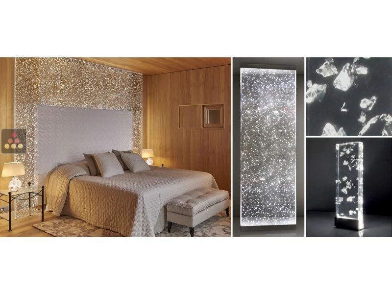 Ma Cave à Vin Panneau décoratif en verre de synthèse rétro-éclairé avec inscription personnalisée - Effet Mur Infini - Inclusions Bris de Verre 5 Ma Cave à Vin Panneau décoratif en verre de synthèse rétro-éclairé avec inscription personnalisée - Effet Mur Infini - Inclusions Bris de Verre – Image 3