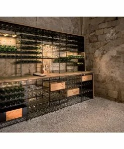 L'ATELIER du VIN Meuble de stockage en acier avec comptoir de dégustation en Chêne massif -VISIORACK - magasin 6013 27102 800 600