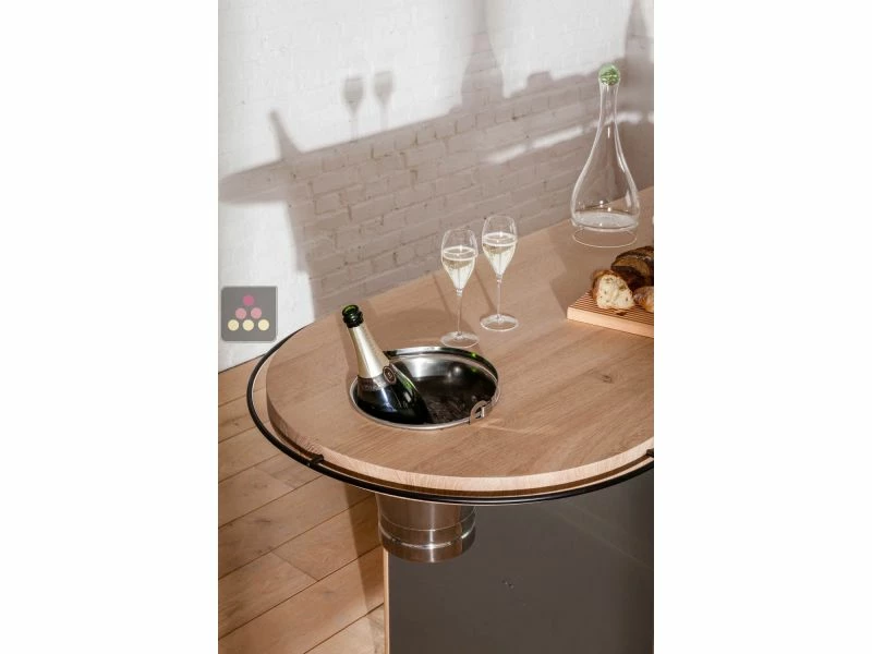 L'ATELIER du VIN Comptoir de dégustation en Chêne massif avec modules de rangement et seaux à Champagne intégrés 4 L'ATELIER du VIN Comptoir de dégustation en Chêne massif avec modules de rangement et seaux à Champagne intégrés – Image 2