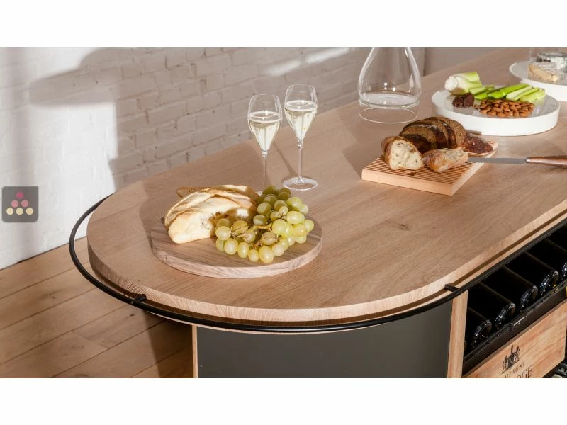 L'ATELIER du VIN Comptoir de dégustation en Chêne massif avec modules de rangement et seaux à Champagne intégrés 3 L'ATELIER du VIN Comptoir de dégustation en Chêne massif avec modules de rangement et seaux à Champagne intégrés