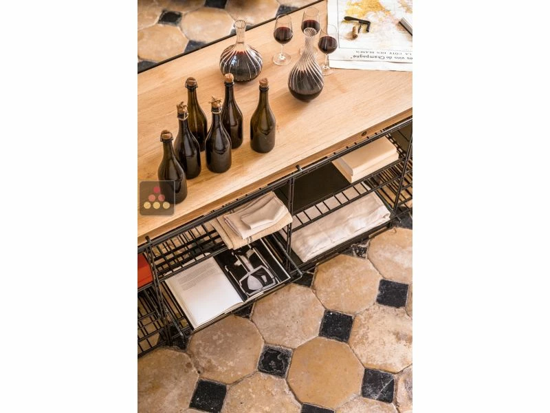 L'ATELIER du VIN Comptoir de dégustation en Chêne massif avec casiers de rangement intégrés 4 L'ATELIER du VIN Comptoir de dégustation en Chêne massif avec casiers de rangement intégrés – Image 2