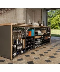 L'ATELIER du VIN Comptoir de dégustation en Chêne massif avec modules de rangement intégrés -VISIORACK - magasin 6024 26610 800 600