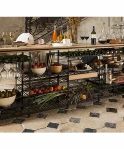 L'ATELIER du VIN Comptoir de dégustation en Chêne massif avec modules de rangement intégrés -VISIORACK - magasin 6024 28121 800 600