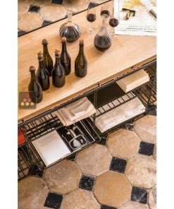 L'ATELIER du VIN Comptoir de dégustation en Hêtre avec modules de rangement intégrés -VISIORACK - magasin 6027 26618 800 600