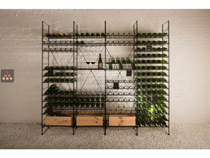 L'ATELIER du VIN Rangements modulaires métalliques pour 792 bouteilles - H220cm 3 L'ATELIER du VIN Rangements modulaires métalliques pour 792 bouteilles - H220cm