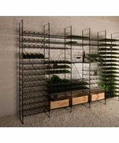 L'ATELIER du VIN Rangements modulaires métalliques pour 990 bouteilles - H220cm