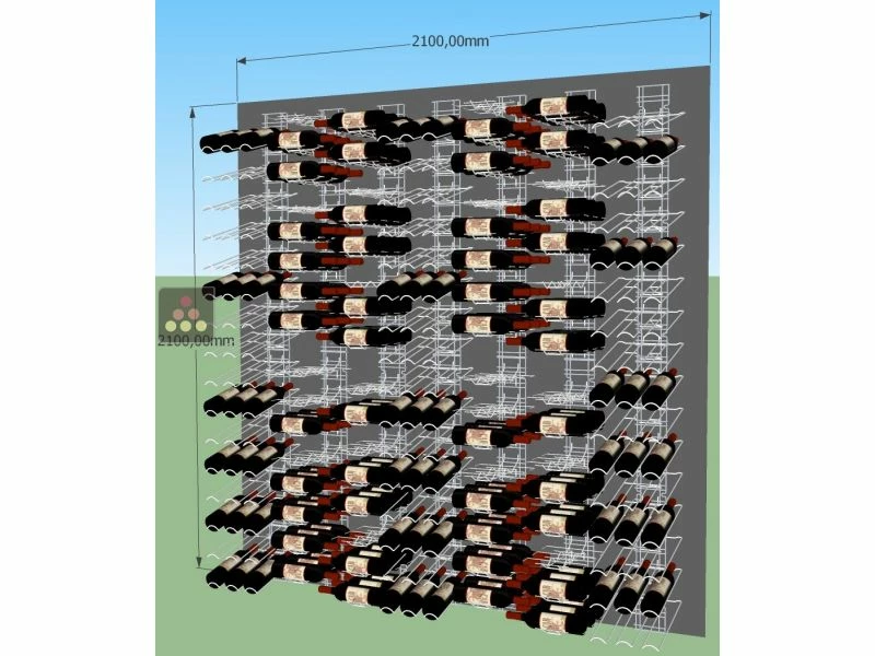 VISIORACK Mur de 7 Supports mural noir mat de 336 bouteilles de 75cl en position inclinée et horizontale 2 VISIORACK Mur de 7 Supports mural noir mat de 336 bouteilles de 75cl en position inclinée et horizontale