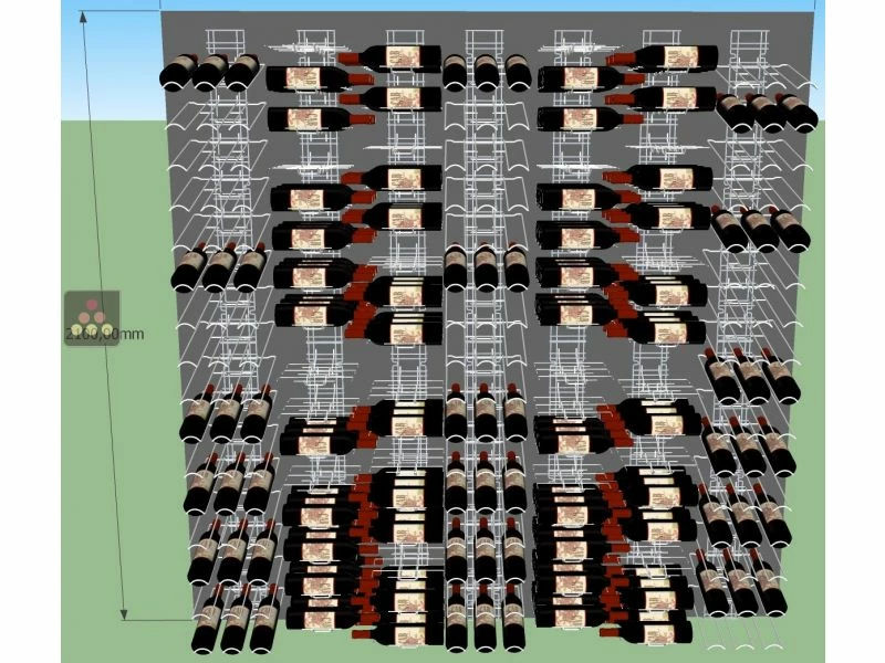 VISIORACK Mur de 7 Supports mural noir mat de 336 bouteilles de 75cl en position inclinée et horizontale 5 VISIORACK Mur de 7 Supports mural noir mat de 336 bouteilles de 75cl en position inclinée et horizontale – Image 4