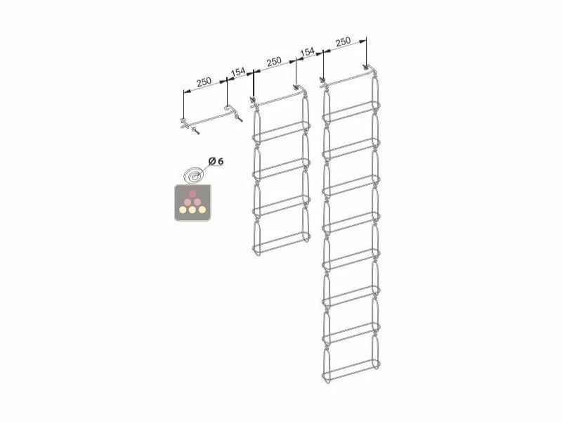 CHAIN MY WINE Support mural de 4 bouteilles de taille magnum 3 CHAIN MY WINE Support mural de 4 bouteilles de taille magnum