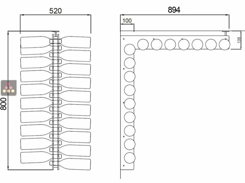 SOBRIO Support en plexiglas transparent pour mur et plafond pour 28 bouteilles 4 SOBRIO Support en plexiglas transparent pour mur et plafond pour 28 bouteilles – Image 2