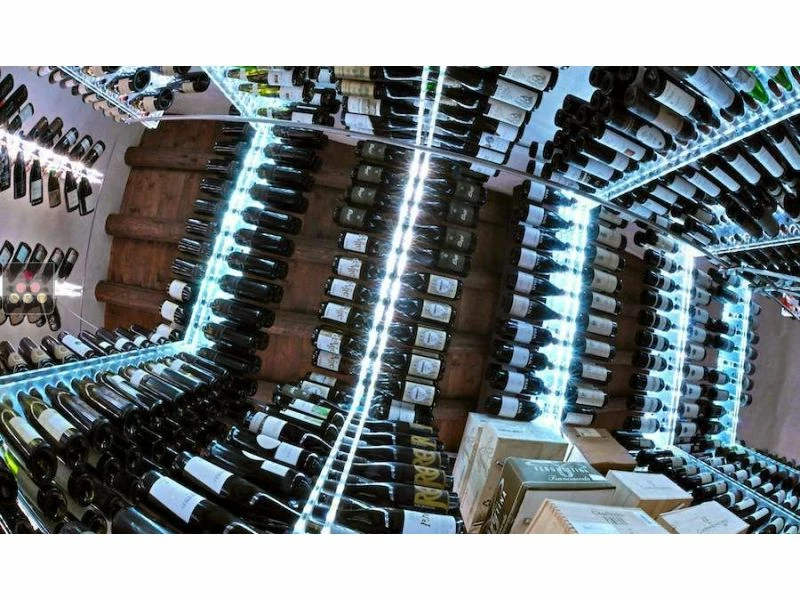 SOBRIO Support en plexiglas transparent pour mur et plafond pour 28 bouteilles 3 SOBRIO Support en plexiglas transparent pour mur et plafond pour 28 bouteilles