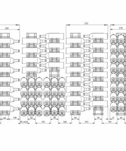 VISIORACK Support mural noir de 48 bouteilles de 75cl - Mixte bouteilles horizontales/inclinées -VISIORACK - magasin 8906 39364 800 600